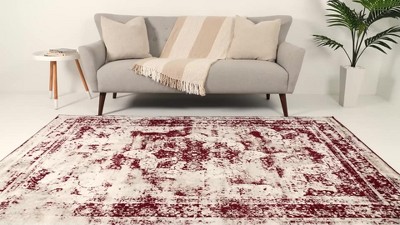 Reversible Easy-Care Gray Synthetic Rectangular Rug