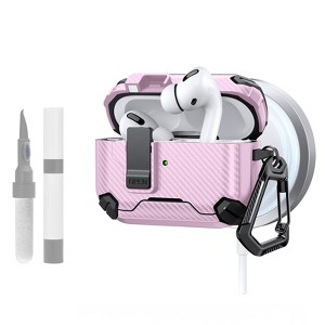 HTUTWOO AirPods Pro 2nd/1st Generation Case Cover with Magnetic Automatic Lock, Phone Stand and Cleaning Kit Compatible with Magsafe - 1 of 4