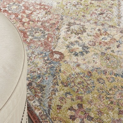 Terracotta Multicolor Floral 5' x 7' Hand-knotted Synthetic Area Rug