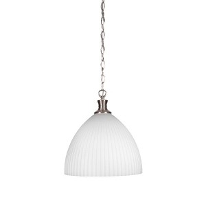 Toltec Lighting Carina 1 - Light Pendant in  Brushed Nickel with 14" Opal Frosted Shade - 1 of 1