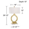 360 Lighting Lauren Modern Table Lamps Set of 2 with Clear Risers 28 1/2" Tall Gold USB Charging Port White Rectangular Shade for Bedroom Living Room - 4 of 4
