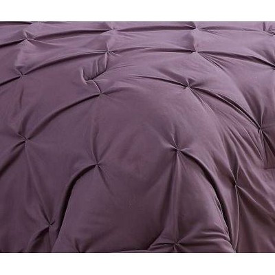 Geneva Home Fashion Queen 7pc Venice Pinch Pleat Comforter Set Plum - Geneva Home Fashion: Microfiber, Machine Washable, Bed Skirt Included — фото 3