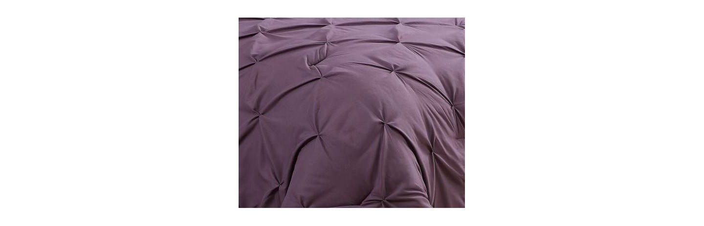 Комплекты с одеялом Geneva Home Fashion Queen 7pc Venice Pinch Pleat Comforter Set Plum, цвет: Сливовый — фото 3