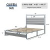 FURNIinspire Beds Queen Size Bed Frame, Modern Simple Metal Platform Bed with Charging Station, Easy Assembly, Silver, 88.58"*60.82"*39.64" - 3 of 4