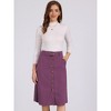 Allegra K Women's High Waist Solid Button Front A-Line Belted Corduroy Midi Skirt - 2 of 4