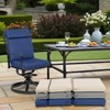 Aoodor 2Pcs Outdoor High Back Dining Chair Cushion Set, Fade and Water Resistant Polyester Fabric Cover with Ties and Zipper - 3 of 4