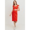 Hello Miz Women's Casual Ribbed Scoop Neck Cap Sleeve Maternity Dress - 4 of 4