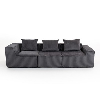 Dolonm 111" Multi person modular compression sofa that can be freely combined，Sectional Boneless sofa，No Assembly Required