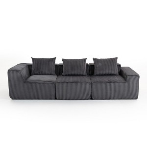 Dolonm 111" Multi person modular compression sofa that can be freely combined，Sectional Boneless sofa，No Assembly Required - 1 of 4