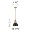 Possini Euro Design Black Burnished Brass Mini Pendant Light 9 3/4" Wide Modern Bowl Fixture for Kitchen Island Dining Room - image 4 of 4