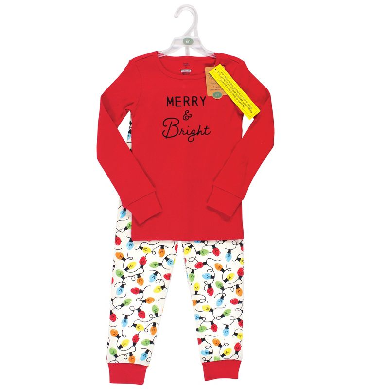 Touched by Nature Baby, Toddler and Kids Unisex Holiday Pajamas, Kids Merry and Bright, 3 of 5