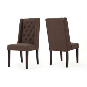 Set of 2 Blythe Tufted Dining Chairs Dark Brown - Christopher Knight Home
