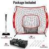 PLAYAPUT Baseball Batting Tee and 6FT Baseball Net with Large Pocket Combo for Batting, Hitting, Pitching,Throwing, Red and Black - 3 of 4