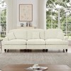 VASIP  L-Shaped 3-Seat Deep Seat Chenille Modular Sectional Sofa  with Flared Arms ,Removable Ruffle Skirt and  Movable Ottoman ,for Living Room - 2 of 4