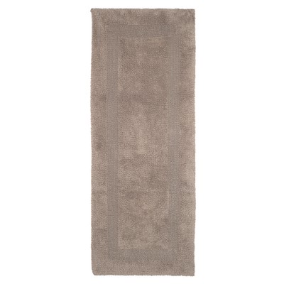 Lavish Home Memory Foam Striped Extra Long Bath Mat - Taupe