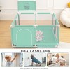 GOTGELIF 50"x50" 4-Panel Baby Playpen Portable Playard with Basketball Hoop - 2 of 4
