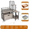Cat Litter Box Enclosure Furniture with Plant Stand - Hidden Litter Box Cabinet End Table with Pull-Out Tray - 2 of 4