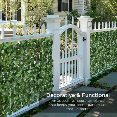 94x59in Green Artificial Ivy Hedge Privacy Fence Screen
