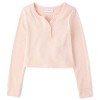 The Children's Place Girls Long Sleeve Sueded Rib Henley Top - 2 of 4