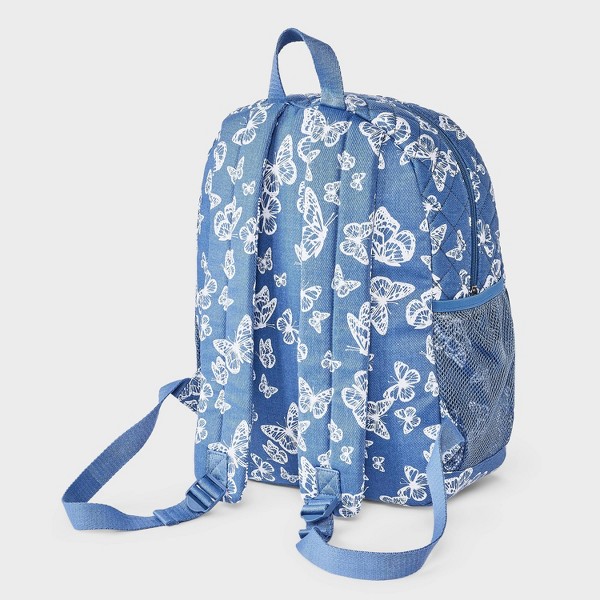 Mochila acolchada para niñas con mariposas y dos bolsillos - Cat & Jack™ azul/blanco 2