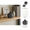 Decorative Carved Marble Jar with Lid for Living Room Decor - Contemporary Home Accent for Room, Office, and Table - Gray & White - 4 of 4