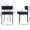 DYHOME Dining Chairs Set of 2, Boucle Dining Chairs Round Upholstered Curved Backrest - 2 of 4