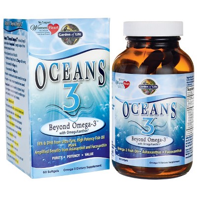 Garden of Life Omegas And Fish Oil Oceans 3 Beyond Omega-3 Softgel 60ct