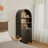 ORRD 61" Tall Arched Cabinets,Bookcase with storage,Mid-Century Modern 5-Tier Bookshelf with Door,Black - 4 of 4