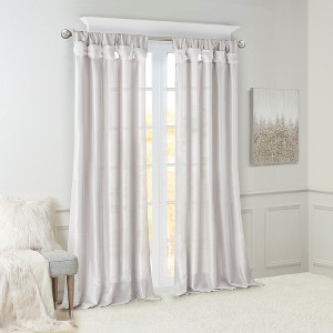 Grungis 50x108 Inch Polyester Twist Tab Lined Curtain Panels for Living Room,Bedroom - 1 of 4