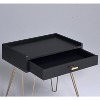Roundhill Furniture Hailey Wood Storage End Table, Black and Gold - 3 of 4