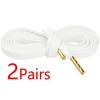 INSPIRE CHIC Faux Leather Solid Color Metal Tippings Flat Shoe Laces 2 Pairs - 2 of 4