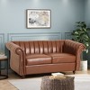Velvet Loveseat  sofa, Christopher Knight Home Velvet Couch,  Mid Century Modern Craftsmanship Loveseat Sofa  , Chesterfield Sofa - 2 of 4