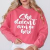 Simply Sage Market Women's  Garment Dyed Graphic Sweatshirt She Doesn't Even Go Here - 2 of 2
