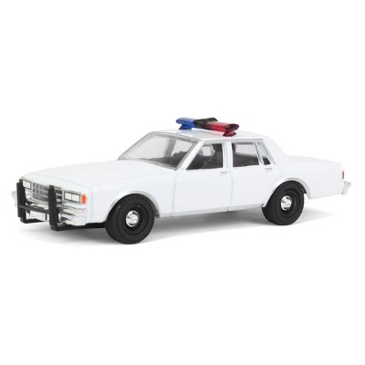 Greenlight Collectibles 1/64 1980-90 Chevrolet Caprice, Blank White with Light Bar & Grill Guard, Hot Pursuit, GLT43005
