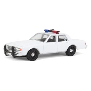 Greenlight Collectibles 1/64 1980-90 Chevrolet Caprice, Blank White with Light Bar & Grill Guard, Hot Pursuit, GLT43005 - 1 of 3