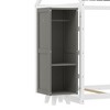 Twin Size Floor Bed with 2 Movable Wardrobes and Low Design,Platform Bed Frame W/Roof & Slat,Floor House Bed frame for Kids, Easy Assembly - 4 of 4