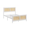 Full Size Rattan Bed Frame with Headboard, Black Boho Cane Platform Bed Frame with Strong Metal Slat - 3 of 4
