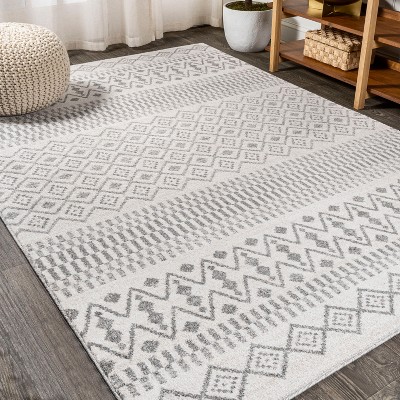 Ifrane Berber Geometric Stripe Area Rug  - JONATHAN Y