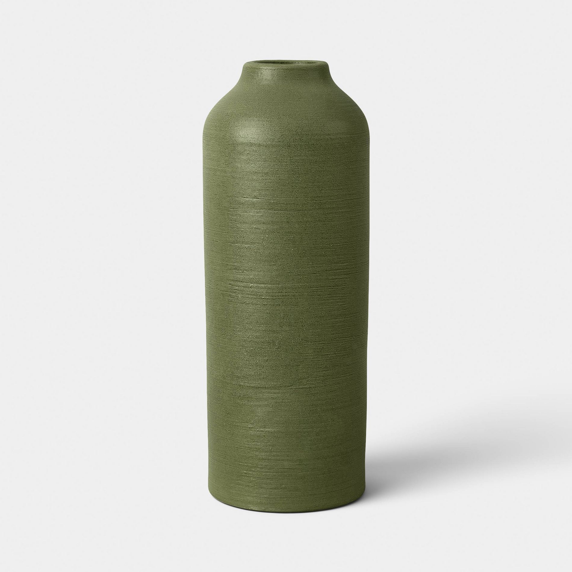 Tall Modern Textured Ceramic Vase Green - Threshold™