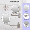 FUNTOUCH Rechargeable Lighted Oval Wall Mounted Makeup Mirror 2-Sided 1X/7X Magnifying 3 Lights Option Dimmable Extended Foldable Arm - 2 of 4