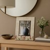 Elegant Rectangle Picture Frame with Flower Field Bottom Border - Decorative Resin Photo Frame for Tabletop Display - Ivory & Pink - 3 of 4