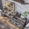 Mastgoal 69" W Big Vanity Desk with Glass Top, Farmhouse Makeup Table with 9 Large Storage Drawers, 3 Color Available Light & 30" HD Led Mirror - 2 of 4