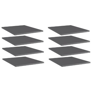 vidaXL Bookshelf Boards 8 pcs High Gloss Gray 15.7"x19.7"x0.6" Engineered Wood - 1 of 4