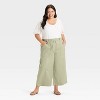 Women's High-Rise Wide Leg Cropped Drawstring Pants - Ava & Viv™ - 3 of 3