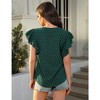 Women Tops for Summer Fashion Trendy Cap Sleeve V Neck Swiss Dot Chiffon Blouse Flowy Loose Fitting Teen T-Shirt - 4 of 4