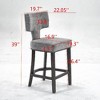 Kumasinova Mid Century Modern Counter Height Bar Stools Set of 2, Farmhouse Upholstered Counter Stools with Copper Nails,Armless Counter Height Stools - 3 of 4