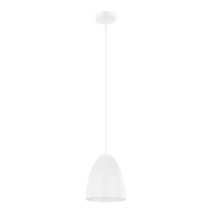 1-Light Sarabia Pendant Structured White Exterior and Matte White Interior Metal Shade - EGLO: ETL Listed, Adjustable, for Kitchen/Bathroom - 1 of 3