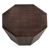 CENGHU 31.5" Modern Octagona Coffee Table, Black Walnut Rubber Wood Tea Table, Nightstand, Side Table for Living Room, Dining  Room, Bedroom - 4 of 4