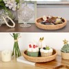 Itopfox Round Woven Wicker Basket - Entryway Organizer Tray for Keys, Wallet, Cell Phone & Snacks, Handcrafted Rattan Decor - 2 of 4