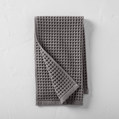 Waffle Weave Hand Towel, Black